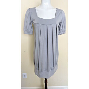 C. Graffitti Woman Tunic Gray Jersey Dress with Side Pockets Size Large